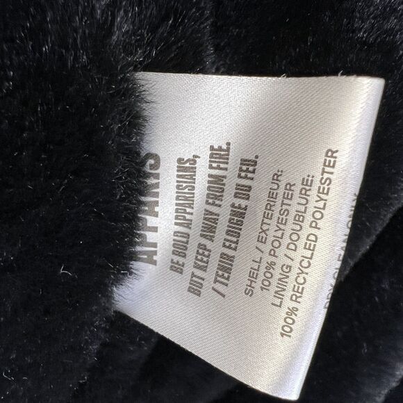 APPARIS Josh Cropped Puffer Jacket Womens SZ XS Blue Black Plaid Faux Fur Lined - Picture 10 of 11